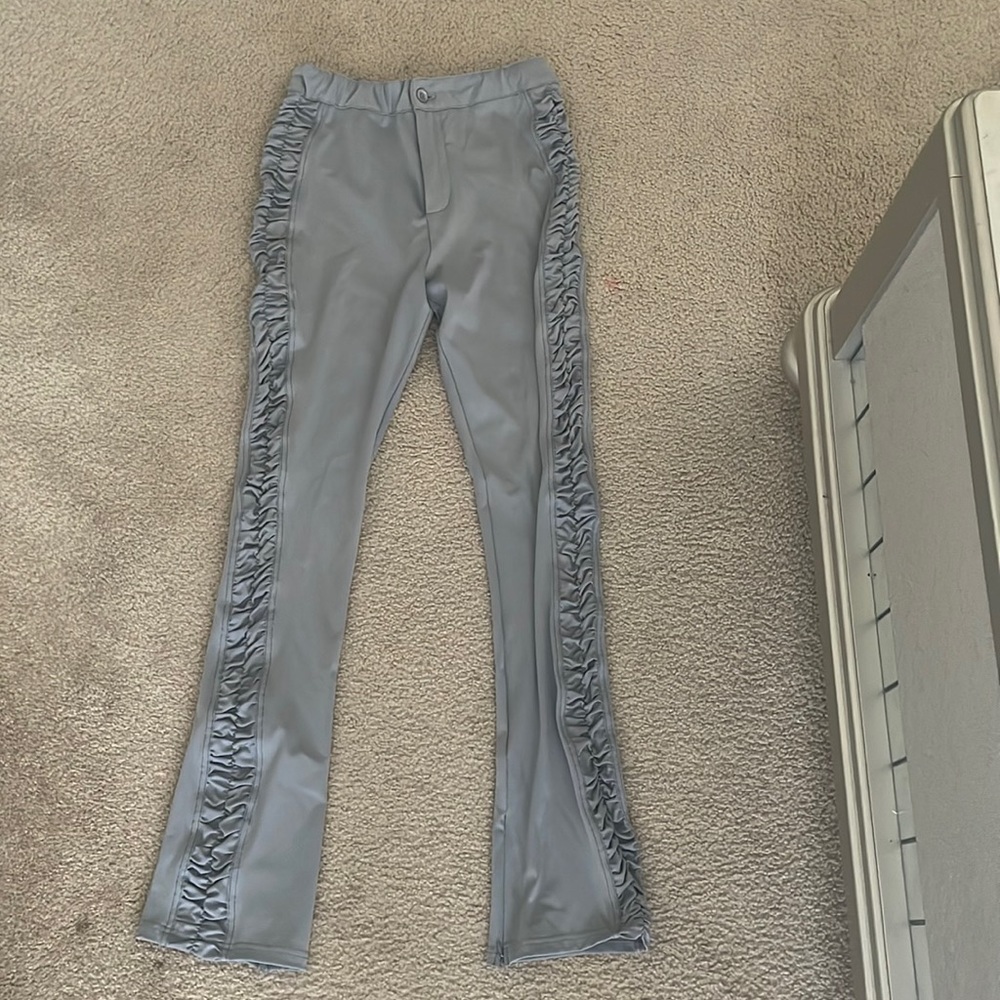 Teal Slit High Waisted  Pants